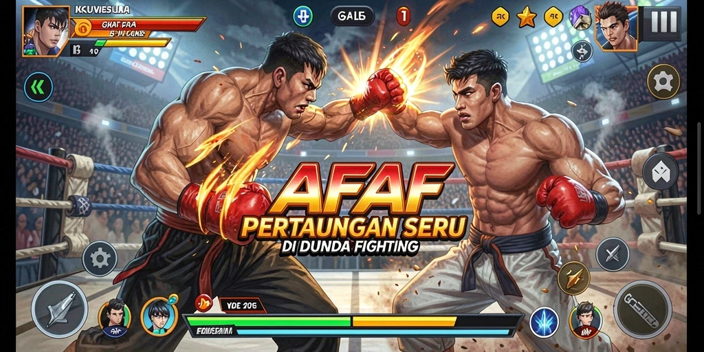 Tampilan aksi seru saat karakter bertarung di arena AFAF.