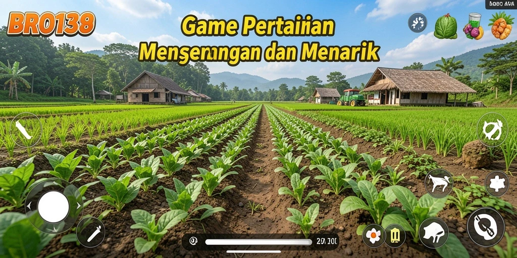 Screenshot utama BRO138 menampilkan aksi bertani yang seru dan interaktif.