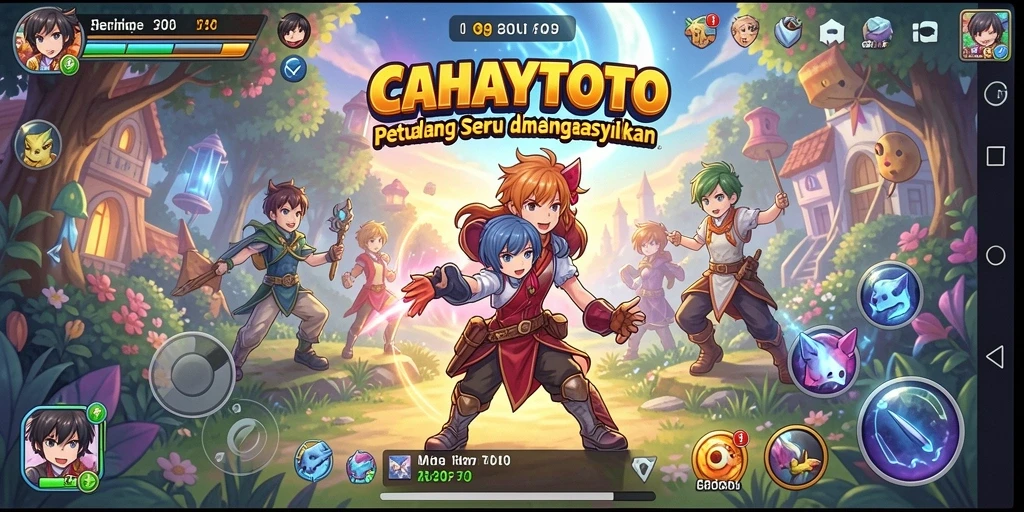 Tampilan gameplay seru dari CAHAYATOTO dengan karakter Anime yang menarik.