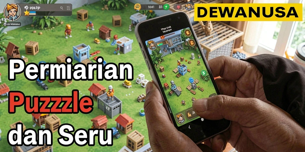 Tampilan gameplay DEWANUSA yang penuh warna dan menantang.