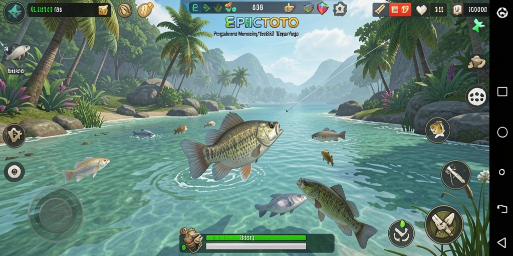 Tampilan gameplay EPICTOTO yang realistis dan mendebarkan saat memancing.