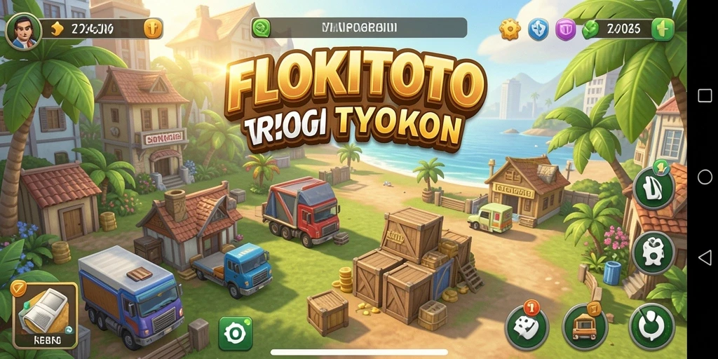 Tampilan gameplay yang menarik dalam FLOKITOTO, merasakan pengalaman Tycoon.