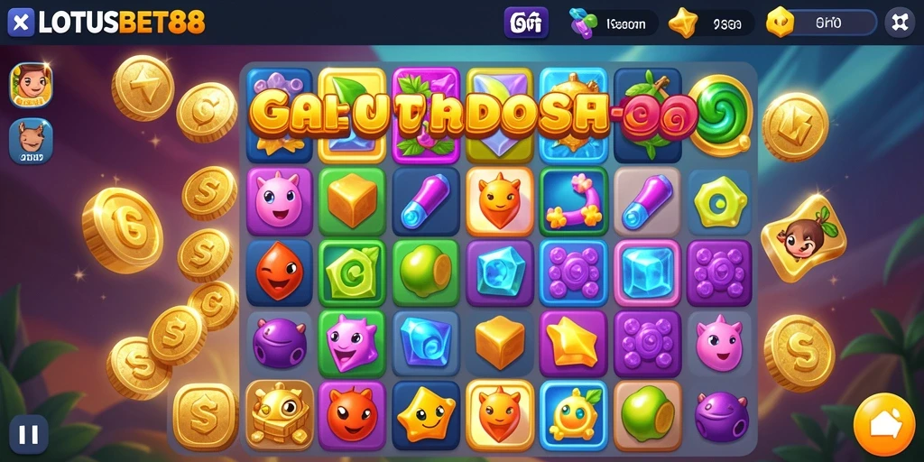 Tampilan gameplay seru dan penuh warna dari LOTUSBET88.