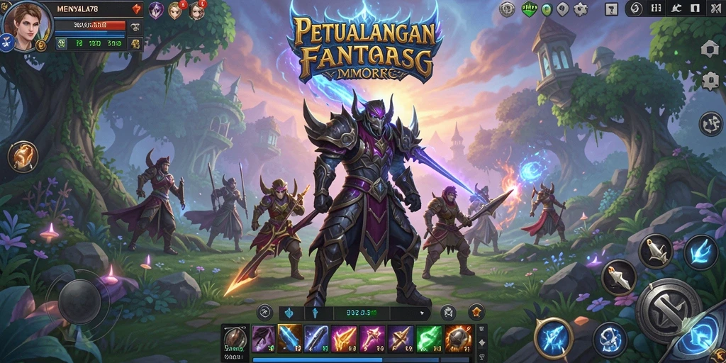 Screenshot MENYALA78 yang menunjukkan aksi pertempuran mendebarkan di dunia MMORPG.