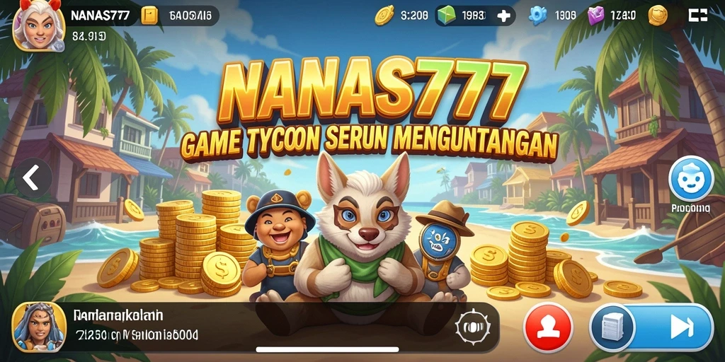 Tampilan gameplay seru dari NANAS777 dengan fitur manajemen bisnis.