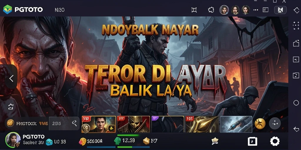 Screenshot gameplay PGTOTO yang menampilkan suasana mencekam dan karakter yang terjebak dalam kengerian.