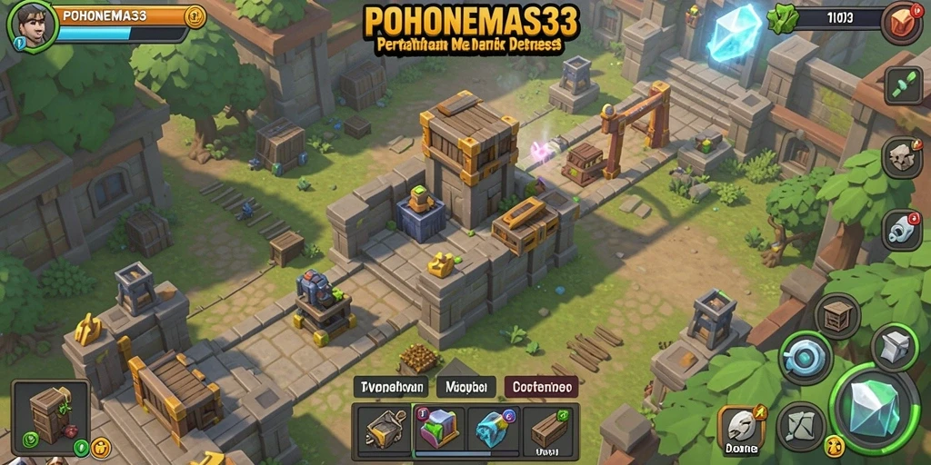 Gameplay epik dari POHONEMAS33 dalam pertempuran Tower Defense.