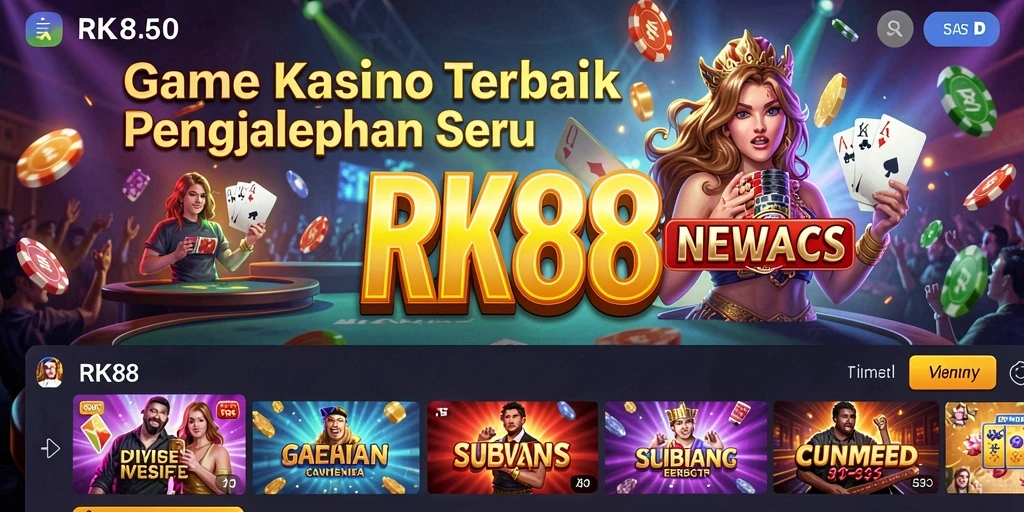 Screenshot gameplay RK88 menunjukkan suasana Kasino yang mendebarkan.