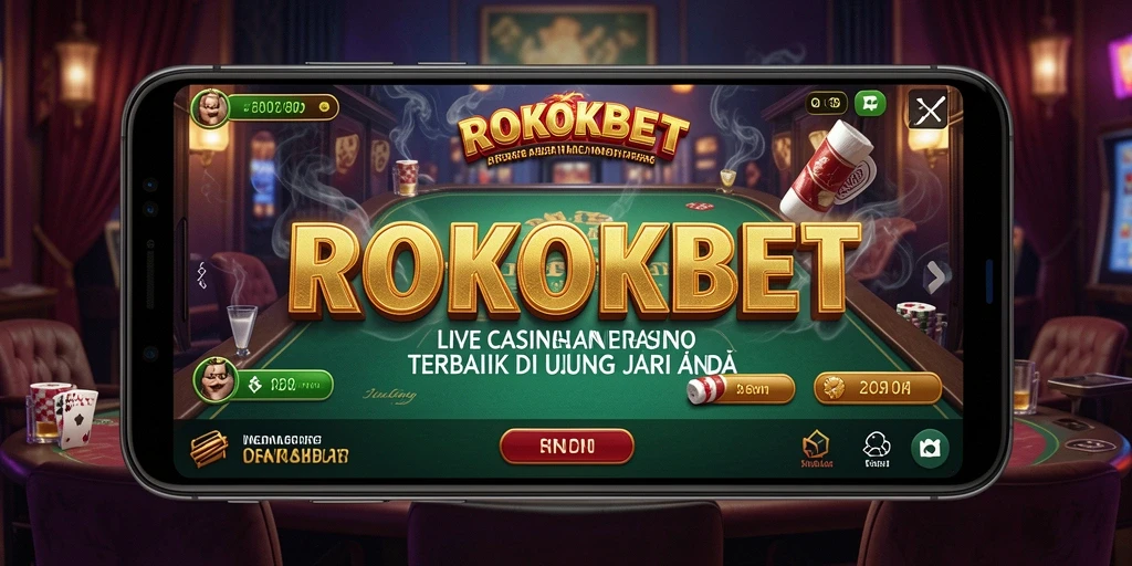 Screenshot gameplay ROKOKBET menampilkan dealer langsung dan suasana kasino yang seru.