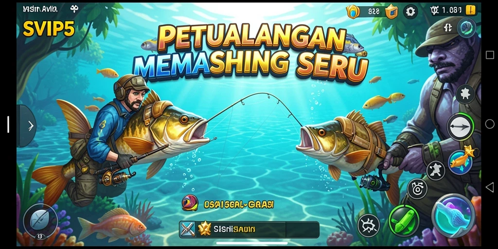Screenshot gameplay SVIP5 menampilkan pengalaman memancing yang mengasyikkan.