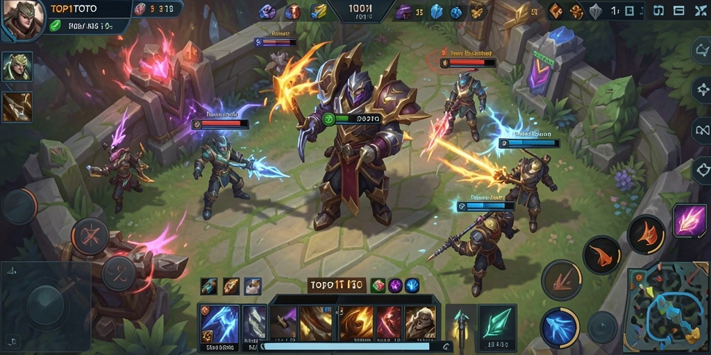 Gameplay seru di arena MOBA TOP1TOTO dengan karakter yang dinamis.