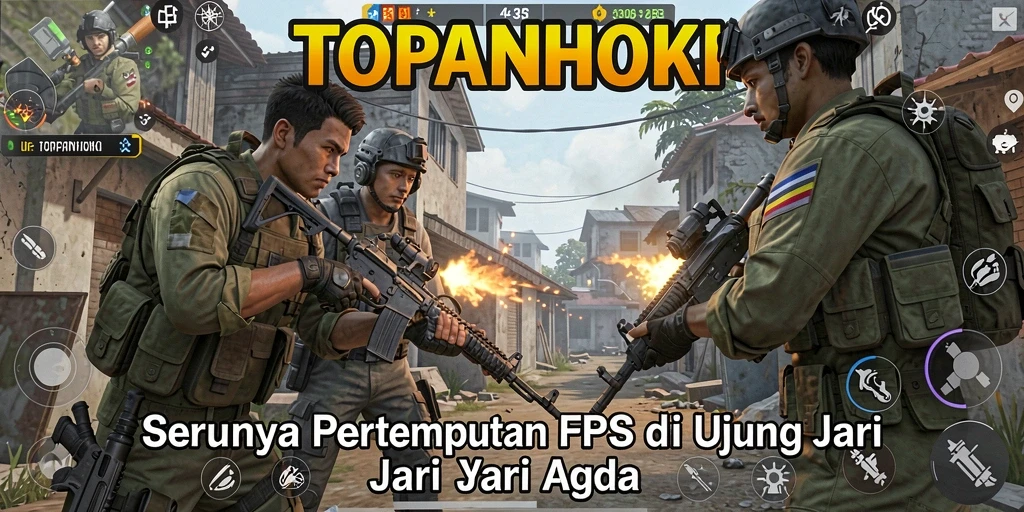 Tampilan gameplay seru TOPANHOKI dalam pertempuran FPS.