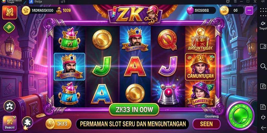 Screenshot gameplay ZK3 menunjukkan suasana slot yang menarik.