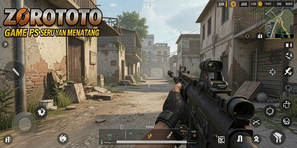 Screenshot gameplay <strong>ZOROTOTO</strong> menampilkan aksi tembak menembak yang mendebarkan.