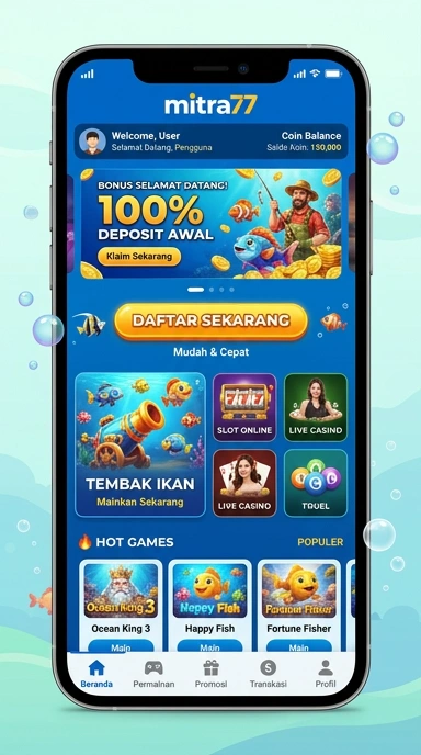Screenshot aplikasi mitra77 yang menunjukkan proses unduh yang cepat.